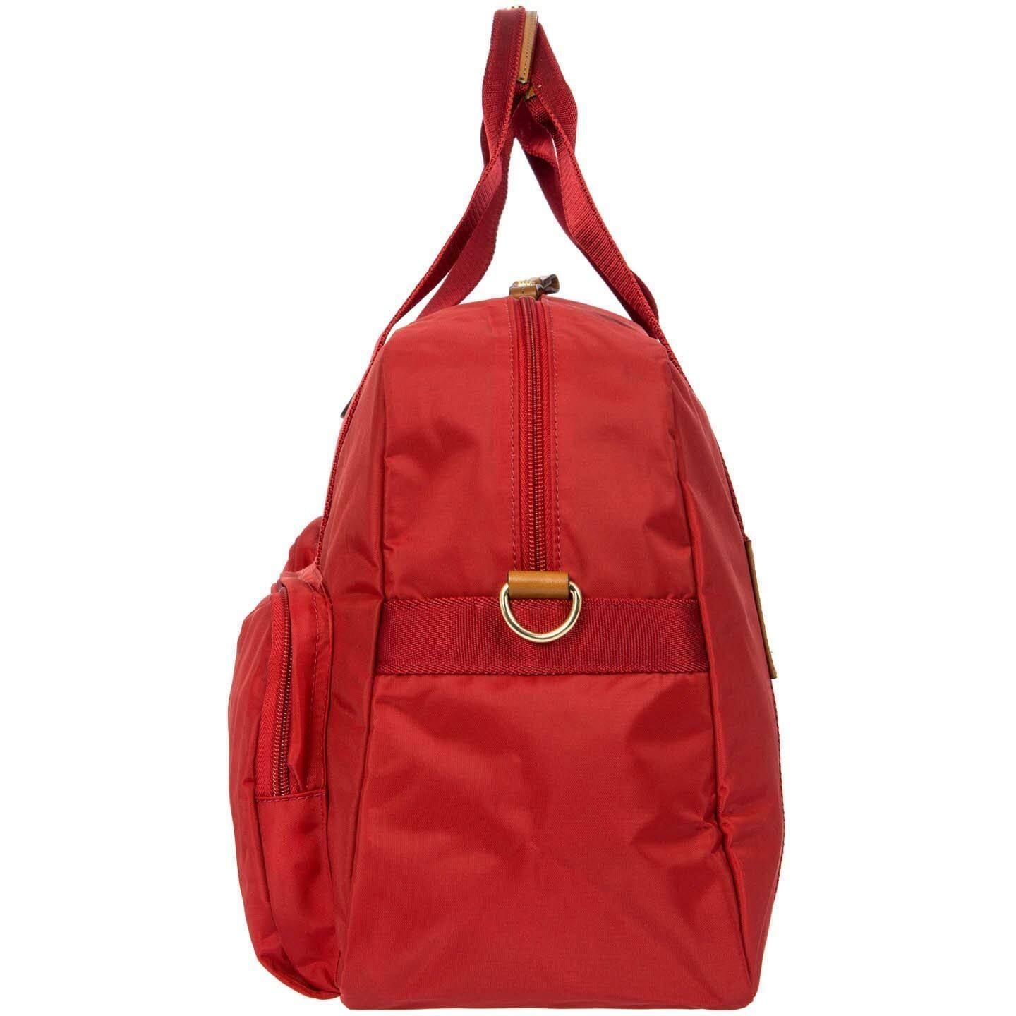Angle. Bric's - Bric's X-Bag Carry On Boarding Duffle Bags W/ Pockets Bright Red, 18" - Bright Red.