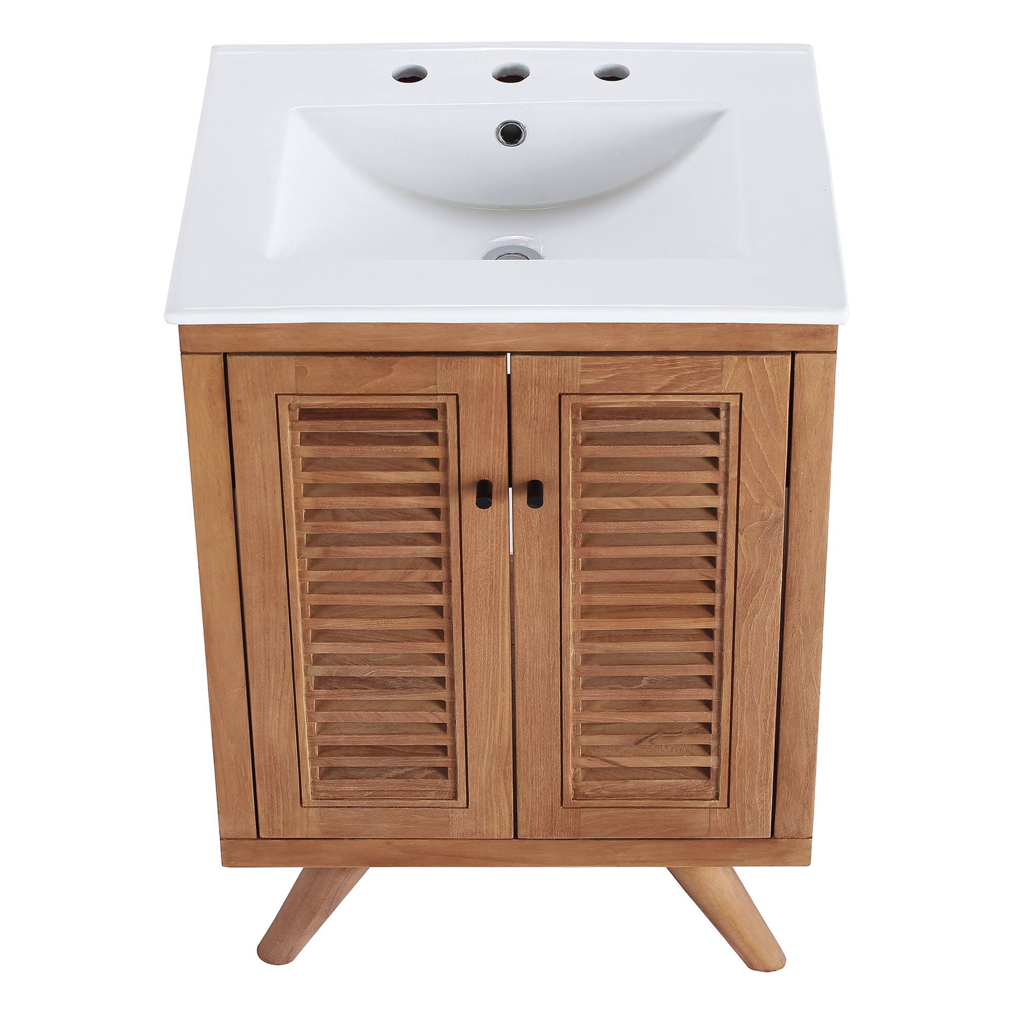 Alt View 4. Modway - Birdie Bathroom Vanity Basin Included - Natural White.