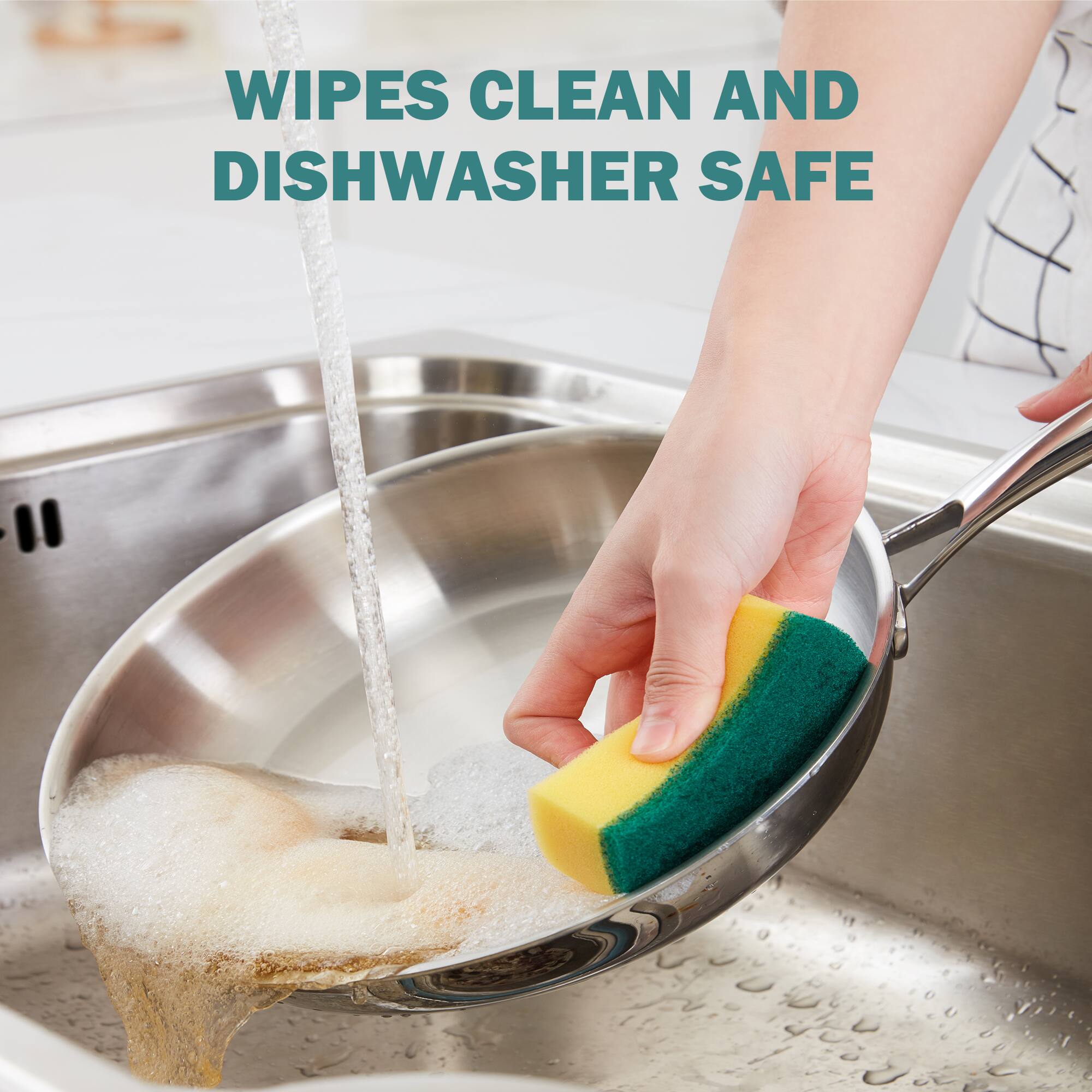 WIPES CLEAN AND DISHWASHER SAFE
