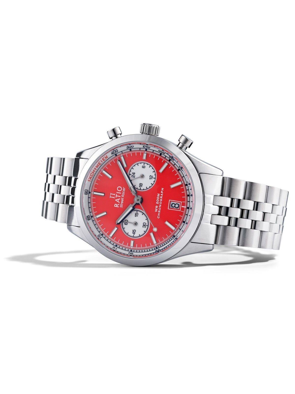 RATIO Street Racer Chronograph RTC015 200M Red Reverse Panda Dial