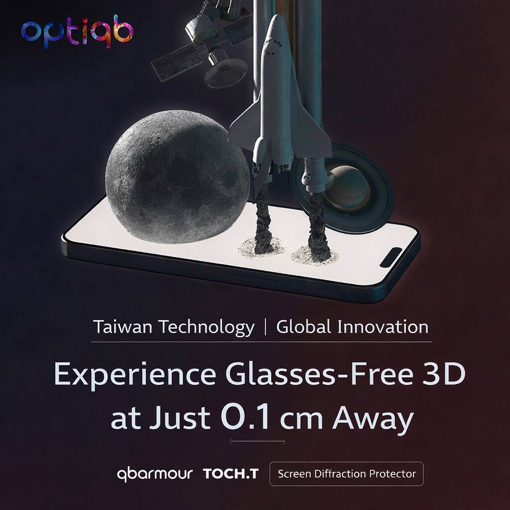 optiqb Taiwan Technology | Global Innovation  
Experience Glasses-Free 3D at Just 0.1 cm Away  
qbarmour TOCH.T  
Screen Diffraction Protector