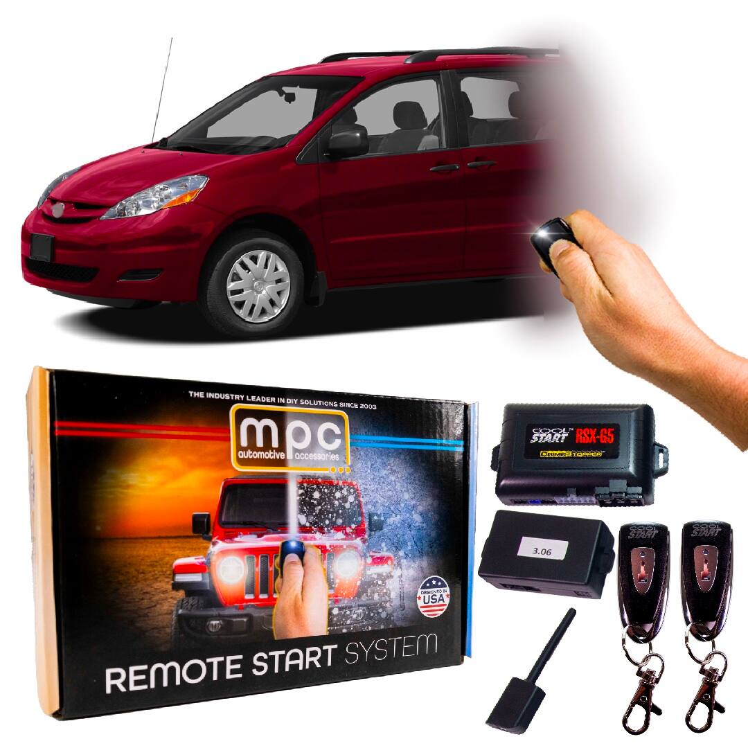 MPC- Complete 1-Button Remote Start Kit For 2004-2010 Toyota Sienna- Black