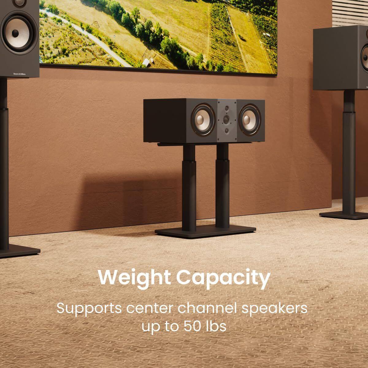 Weight Capacity  
Supports center channel speakers up to 50 lbs