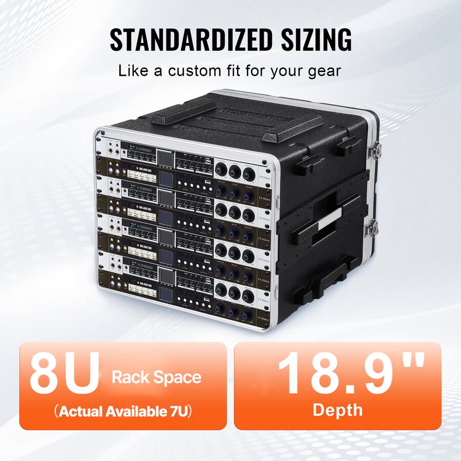 VEVOR 8U Rack Case, Standard 19 in Depth, Server Rack Cabinet with ABS ...