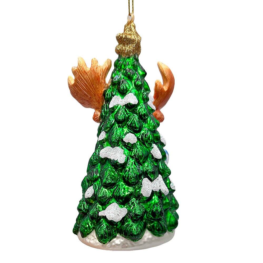 Alt View 1. OrnamentallyYou - Cozy and Cute Sweater Moose Glass Christmas Ornament Farmhouse Elk Tree Decoration - Multi-colored.