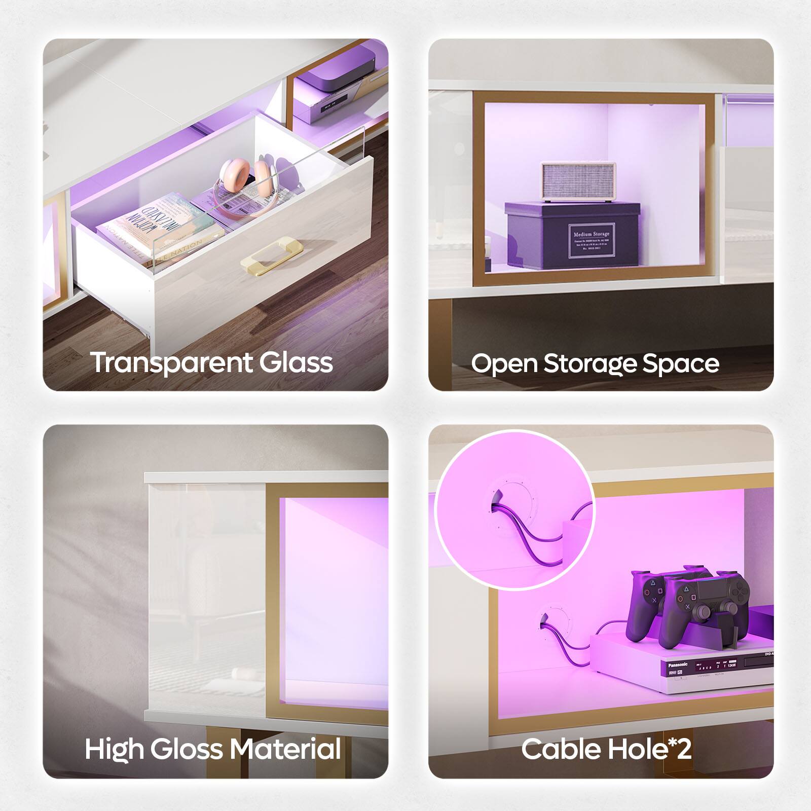 ML @8VIN 1 Madua fne Transparent Glass Open Storage Space High Gloss Material Cable Hole*2

Transparent Glass

Open Storage Space

High Gloss Material

Cable Hole*2