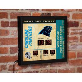 Evergreen Enterprises - Carolina Panthers 15" x 19" Bluetooth Scoreboard Wall Clock - Brown