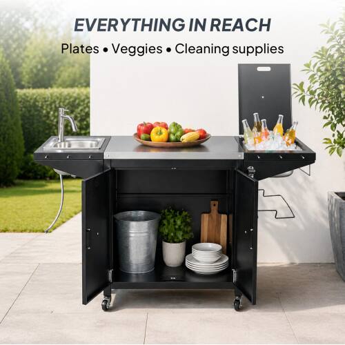 EVERYTHING IN REACH  
Plates • Veggies • Cleaning supplies