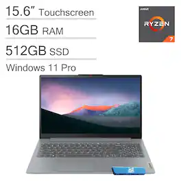 Lenovo - IdeaPad Slim 3 15.6" Full HD Touchscreen Laptop - AMD Ryzen 7 5825U 2025 - 16GB Memory - 512GB SSD - Arctic Grey