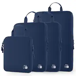 Epicka - 4 Set Ultra-Lightweight Compression Packing Cubes - Water Resistant Durable Travel organizer Bags - Navy