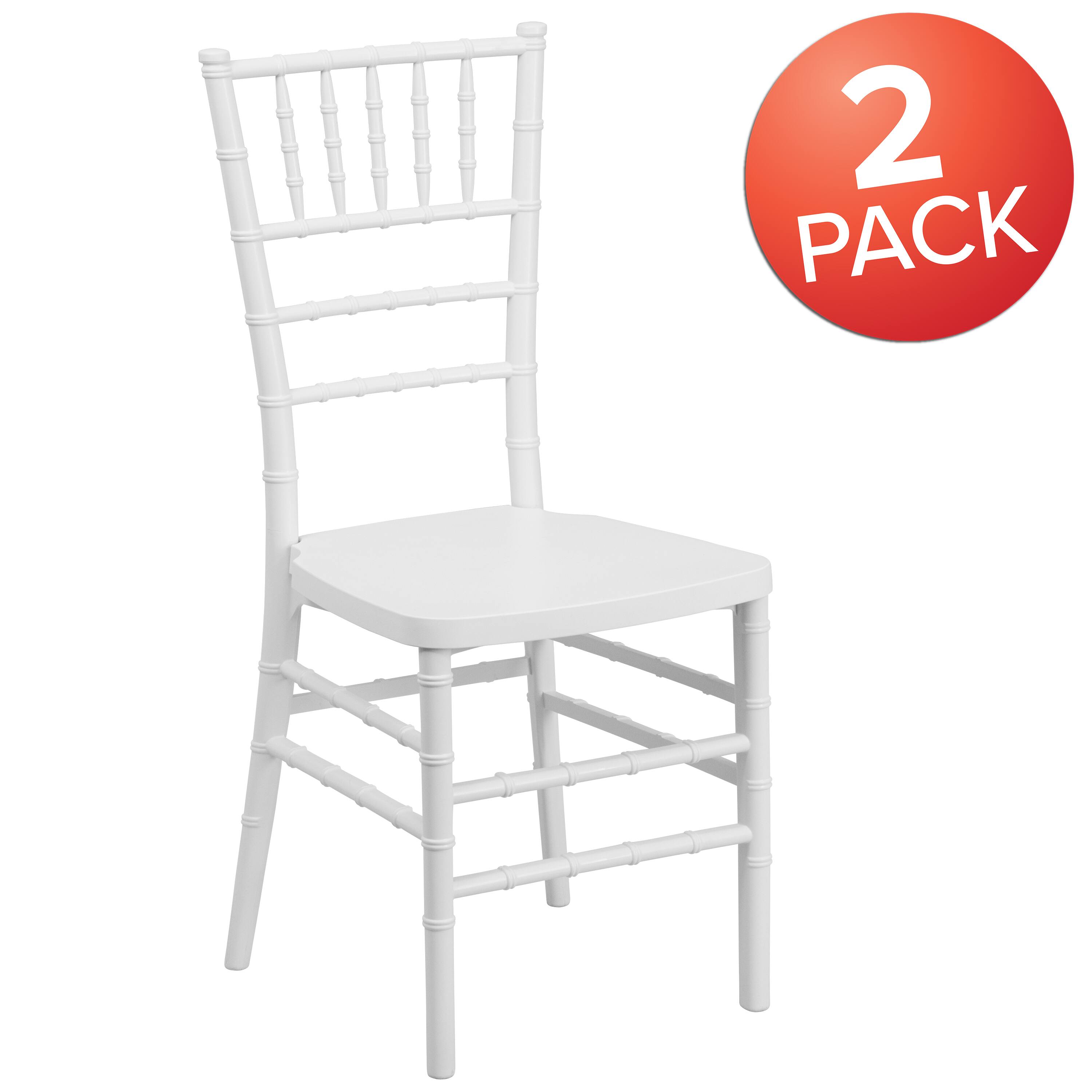 Alt View 1. Emma + Oliver - 2 Pack PREMIUM Resin Stacking Chiavari Chair - White.