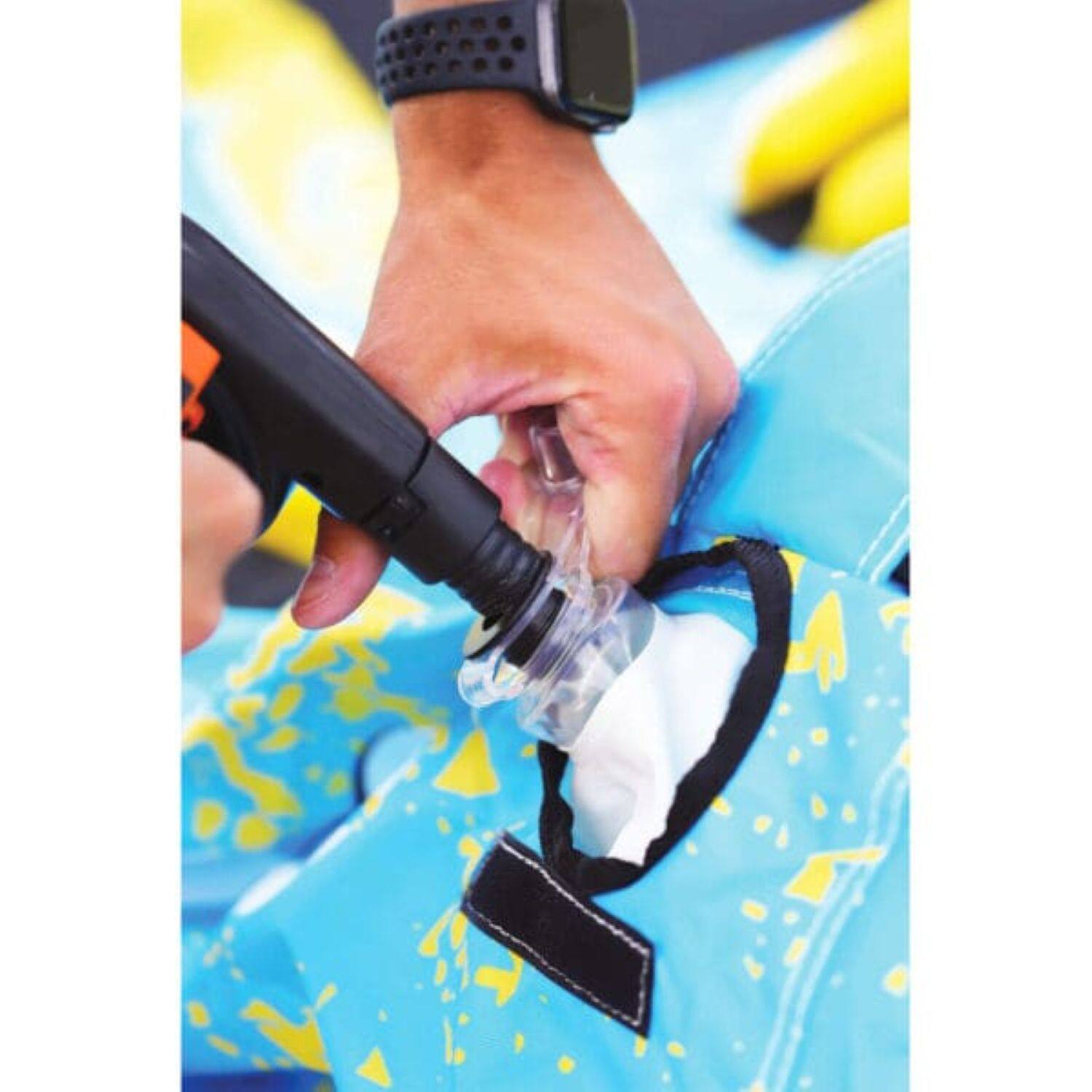 Alt View 5. Swimline - Inflatable Boomerang 2-Person Towable Water Raft - 64" - Blue - Blue.