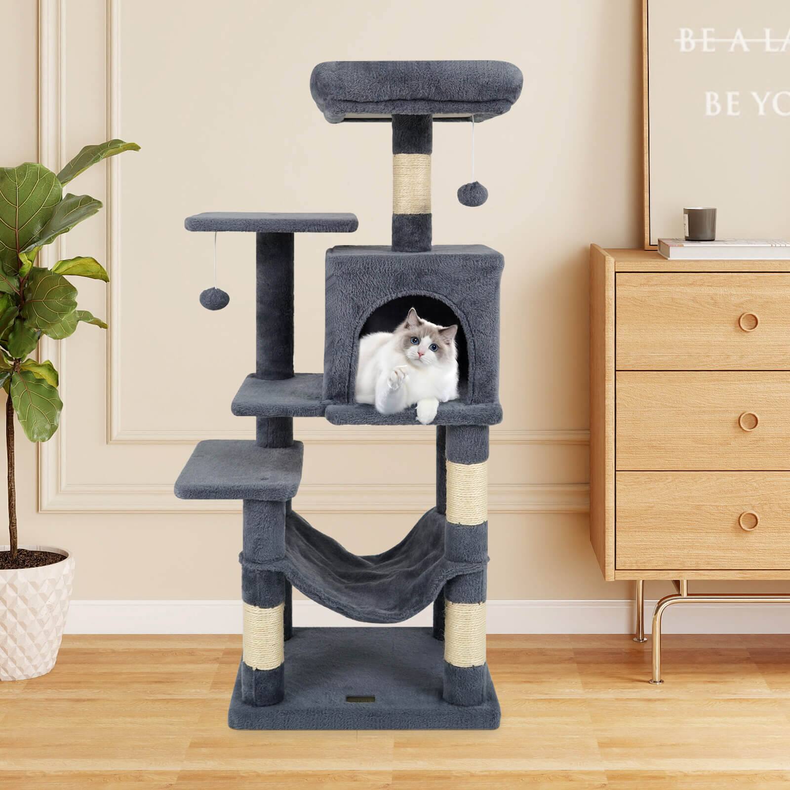 Alt View 1. Costway - Costway 44" Tall Multi-level Cat Tree with Cushion Top Perch, 2-Entrance Large Cat Condo.
