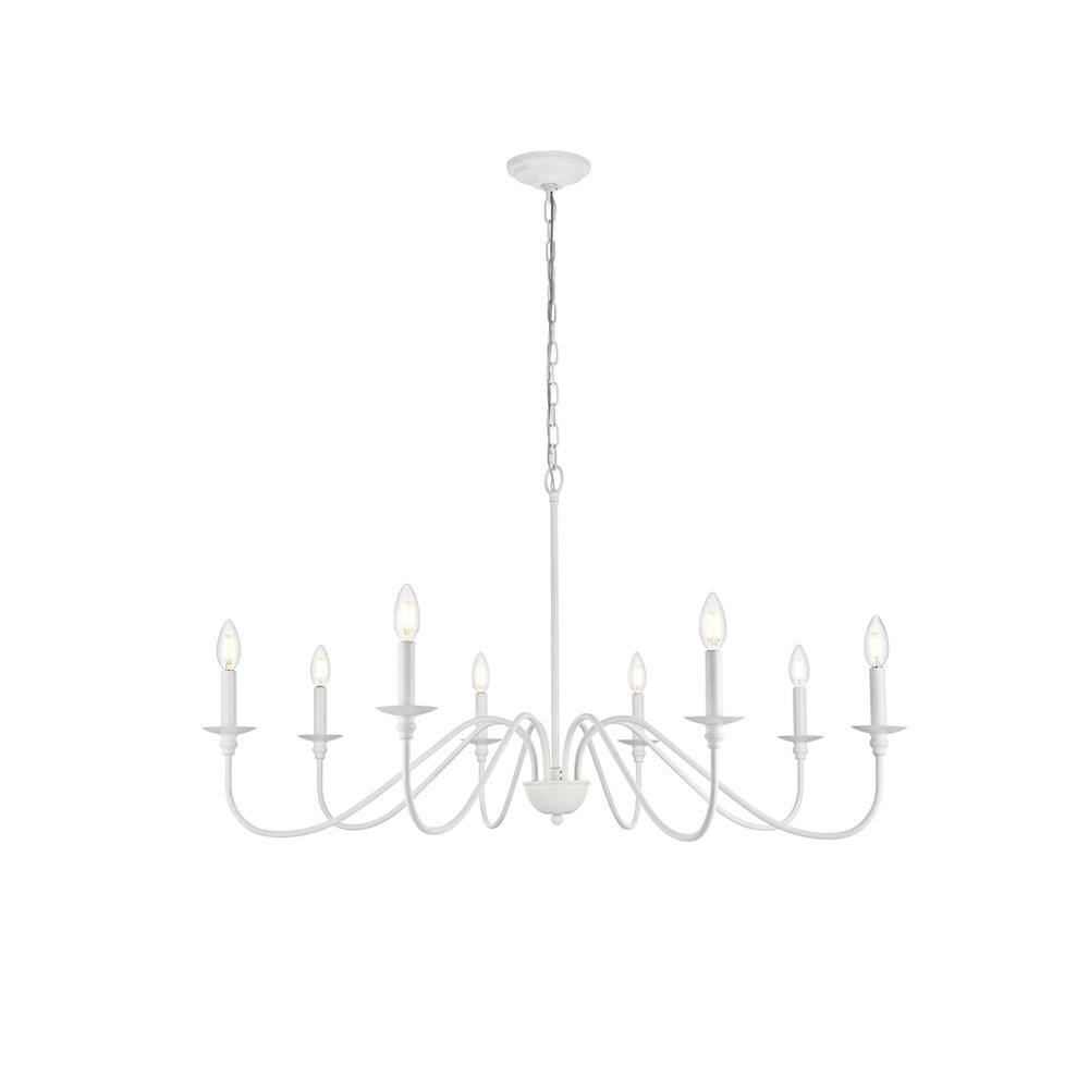 Alt View 5. Living District - Rohan 42 inch chandelier in White - White.