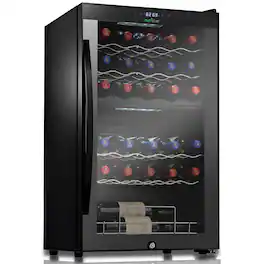NutriChef - 33 Bottle Wine Fridge | Dual Zone Wine - White