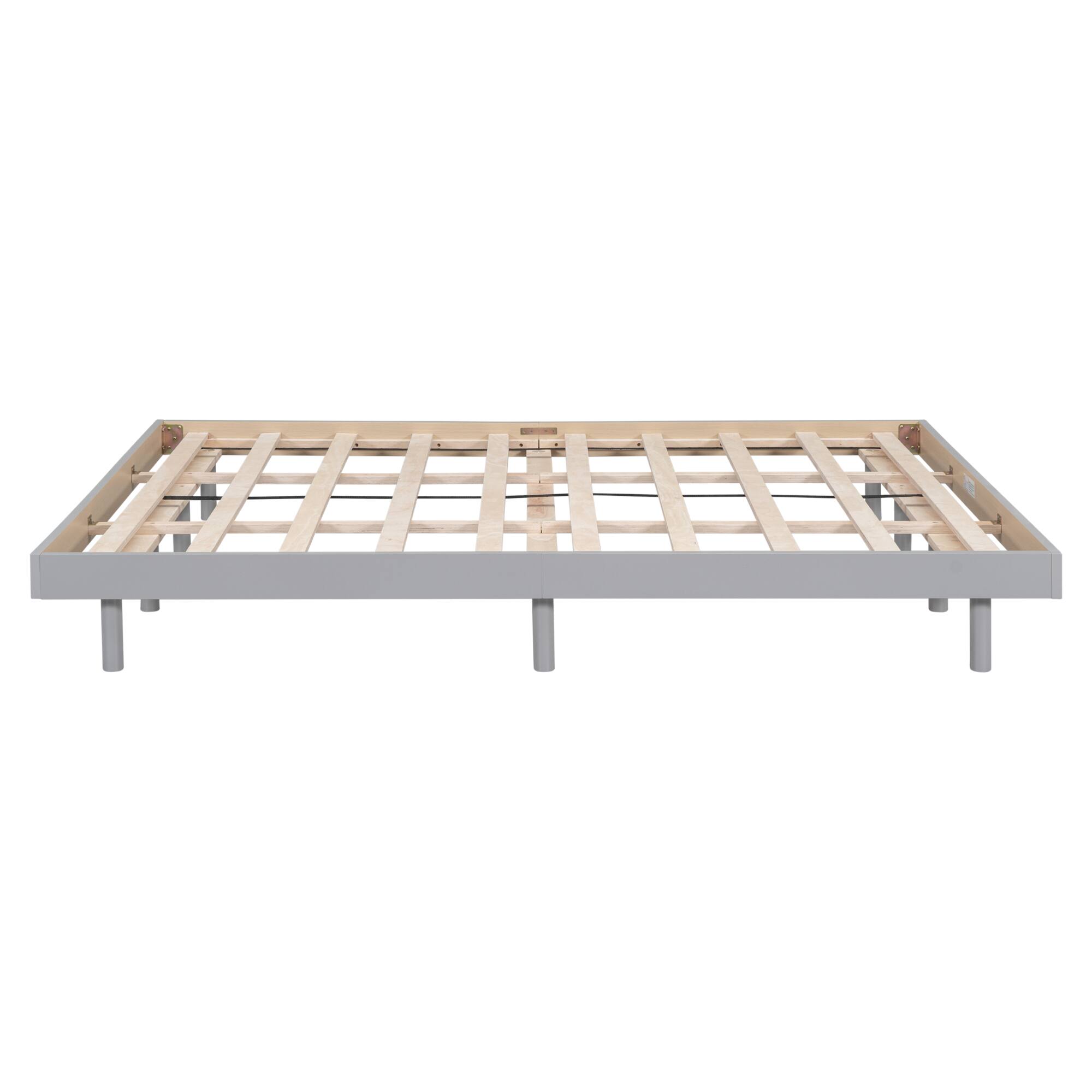 Alt View 4. GOODSILO - Modern Floating Queen Platform Bed Frame with Sturdy Construction and Elegant Design - Grey.
