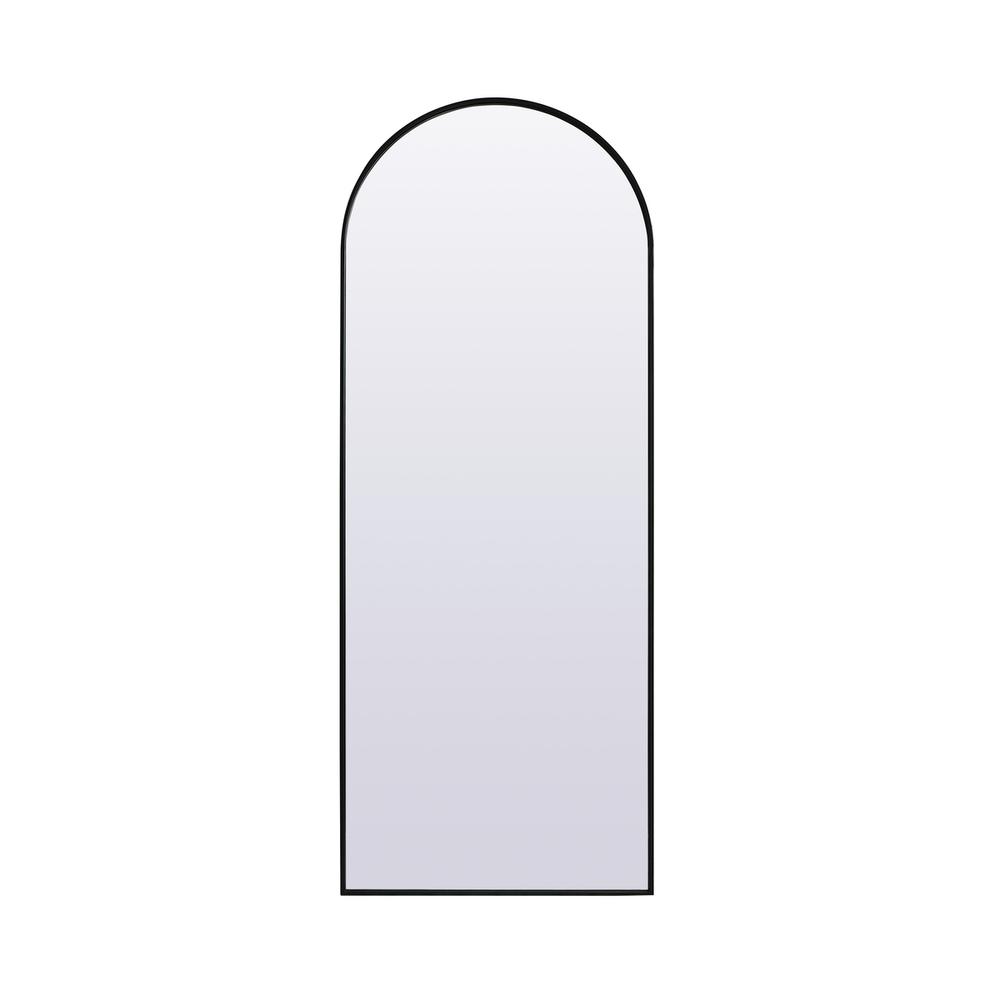Alt View 4. Elegant Decor - Metal Frame Arch Full Length Mirror 28x74 Inch in Black - Black.