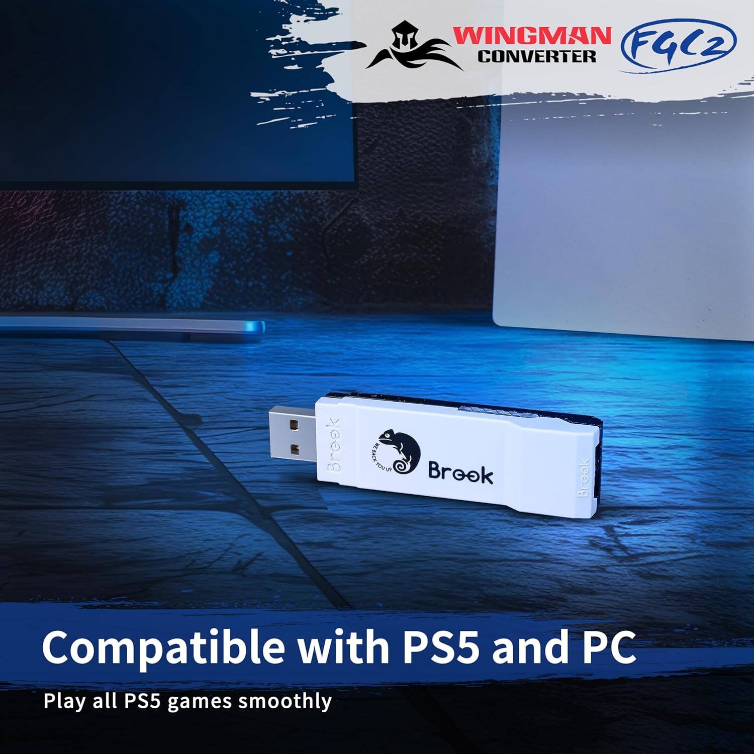 Brook Wingman FGC2 Wired Controller Adapter for PlayStation 5 and