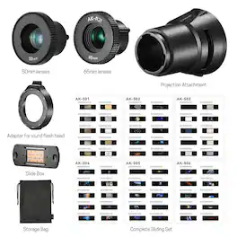 Flashpoint - AK-R21 Projection Attachment Kit, Bundle with AK-S Slide Set and 50mm Attachment Lens