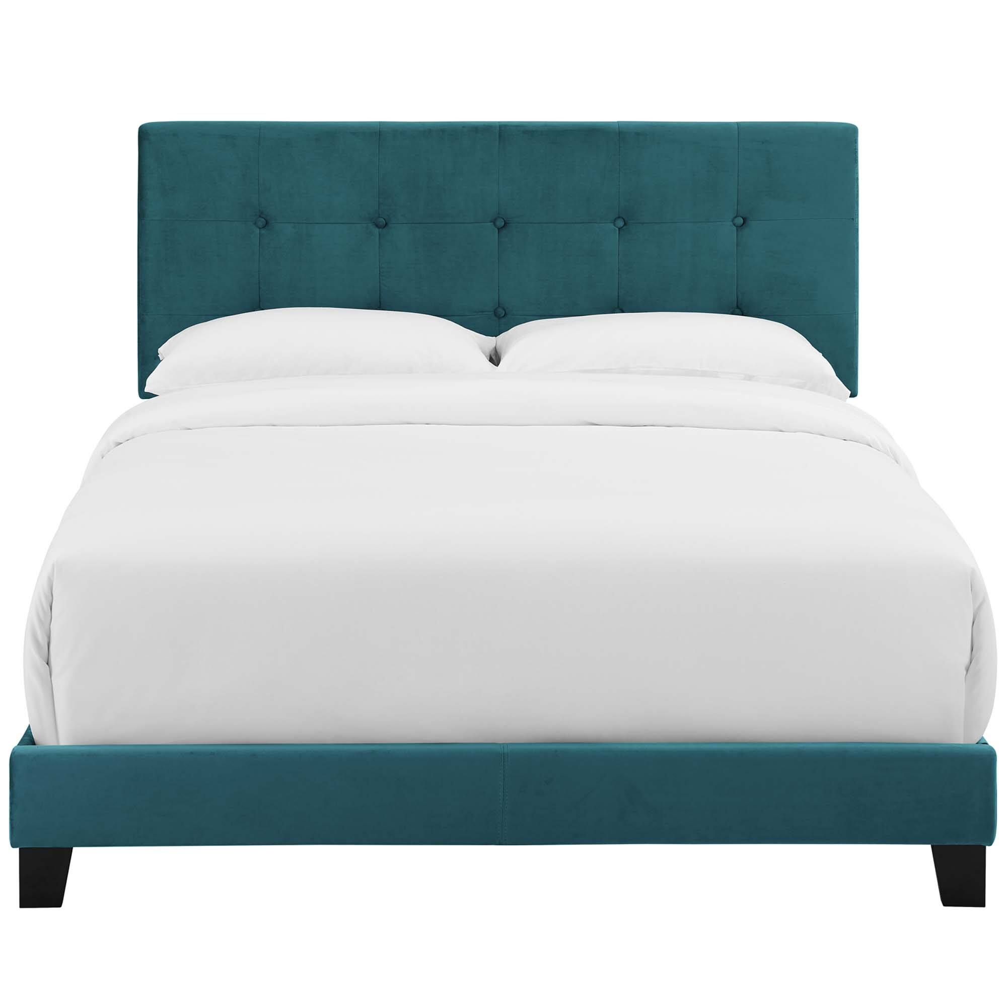 Alt View 2. Modway - Reign Performance Velvet Full Platform Bed Frame - Red.