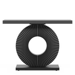 Kadyn - Modern Console Table 40" Wood Sofa Table with Geometric Base - Black