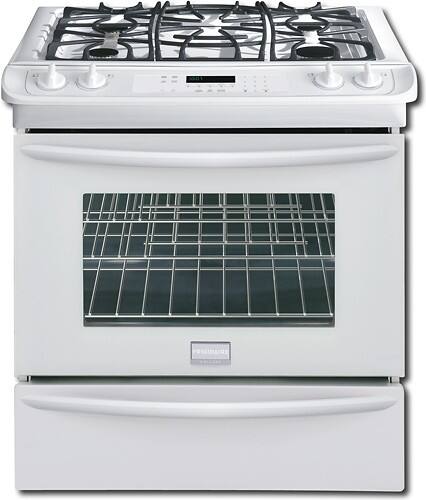Front Standard. Frigidaire - Gallery 30" Self-Cleaning Slide-In Gas Convection Range - White.