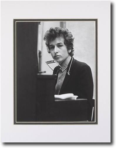 Front Standard. Sony - Bob Dylan On Piano Recording Session 1965 Matte Photo - Black/Gray/White.