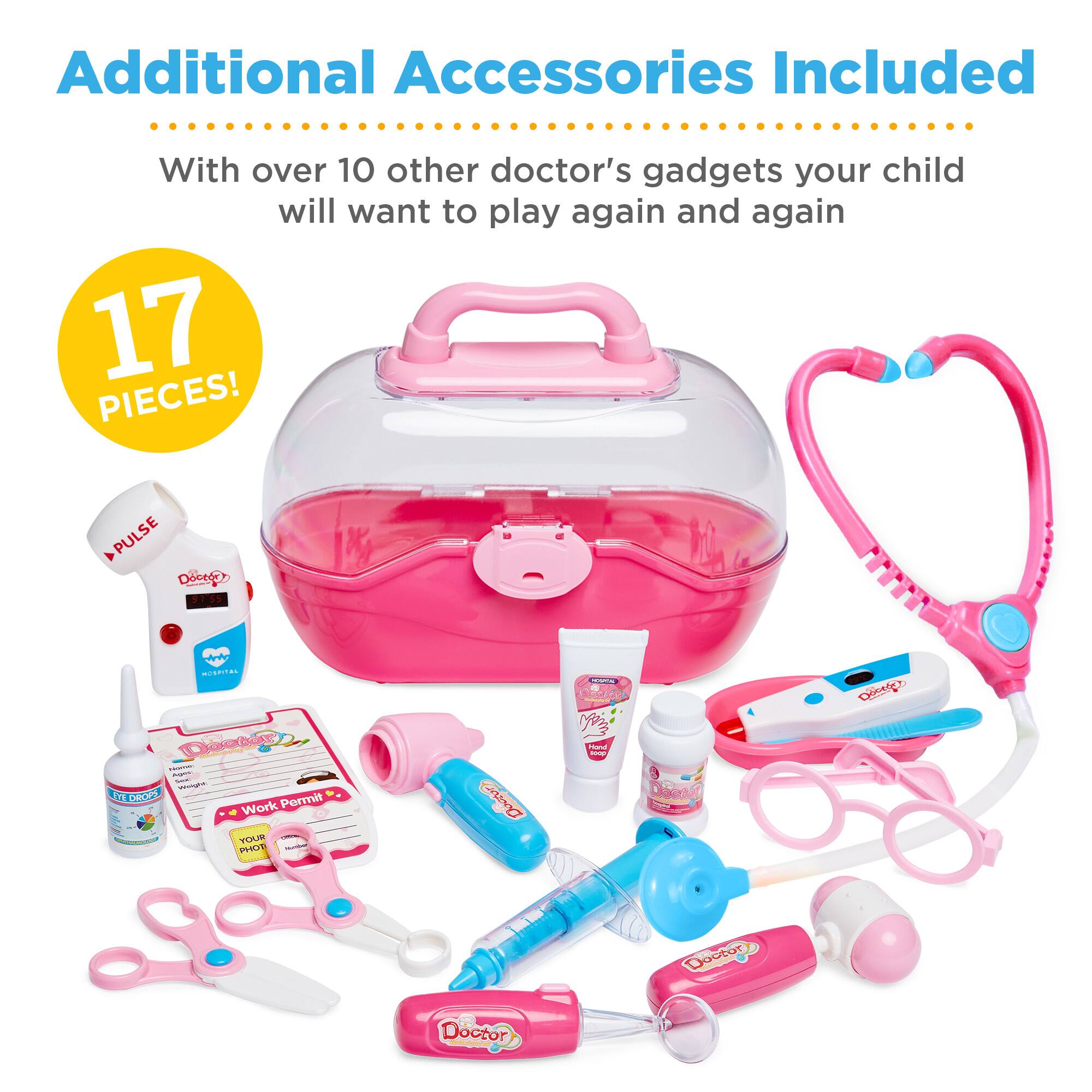 Additional Accessories Included

With over 10 other doctor's gadgets your child will want to play again and again

17 PIECES!