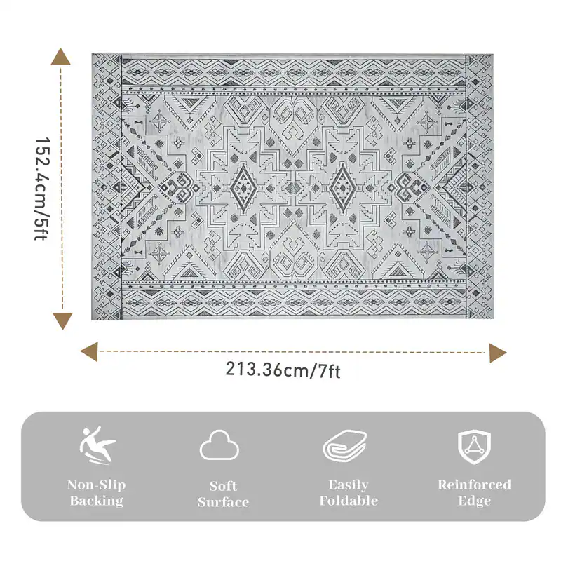 Reinforced Backing Rug RYHNUYNE 5x7 Area Rugs Living Room Rug Washable Vintage Boho Rug No ...
