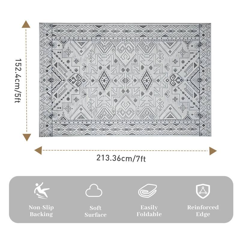 152.4cm/5ft  
213.36cm/7ft  

Non-Slip Backing  
Soft Surface  
Easily Foldable  
Reinforced Edge