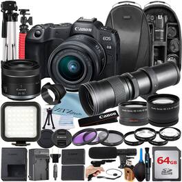 Canon - EOS R8 Mirrorless Camera with 24-50 Lens + 64GB Card + Backpack + ZeeTech Bundle (International Version) - Black