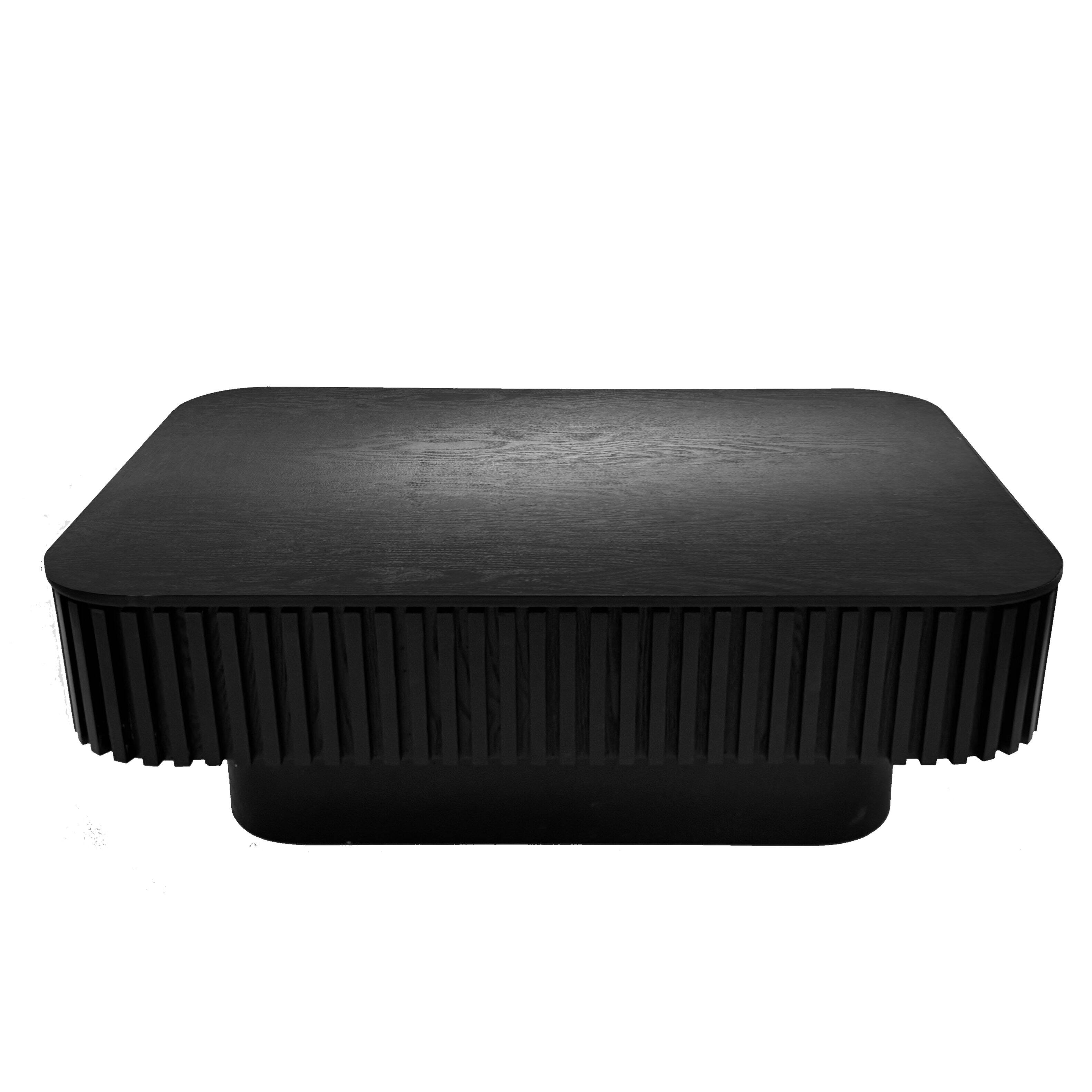 Alt View 7. Loheer - Loheer Lift Top Coffee Table Black Fluted Adjustable Height Coffee Table with Storage for Modern Apartment 38.6 Inch - Black.