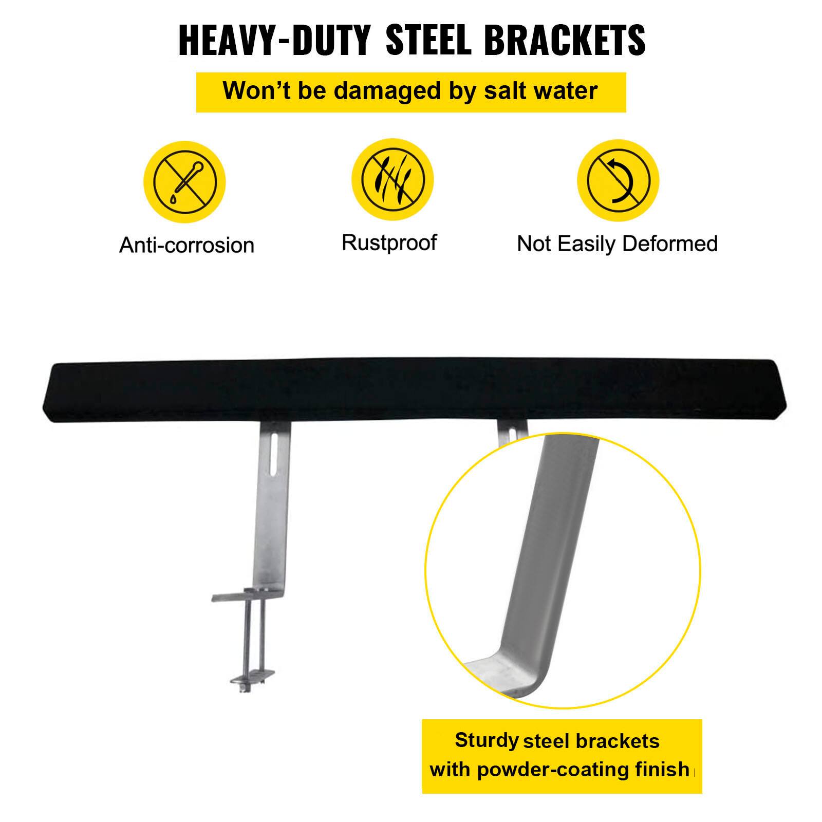 HEAVY-DUTY STEEL BRACKETS  
Won't be damaged by salt water  

- Anti-corrosion  
- Rustproof  
- Not Easily Deformed  

Sturdy steel brackets with powder-coating finish