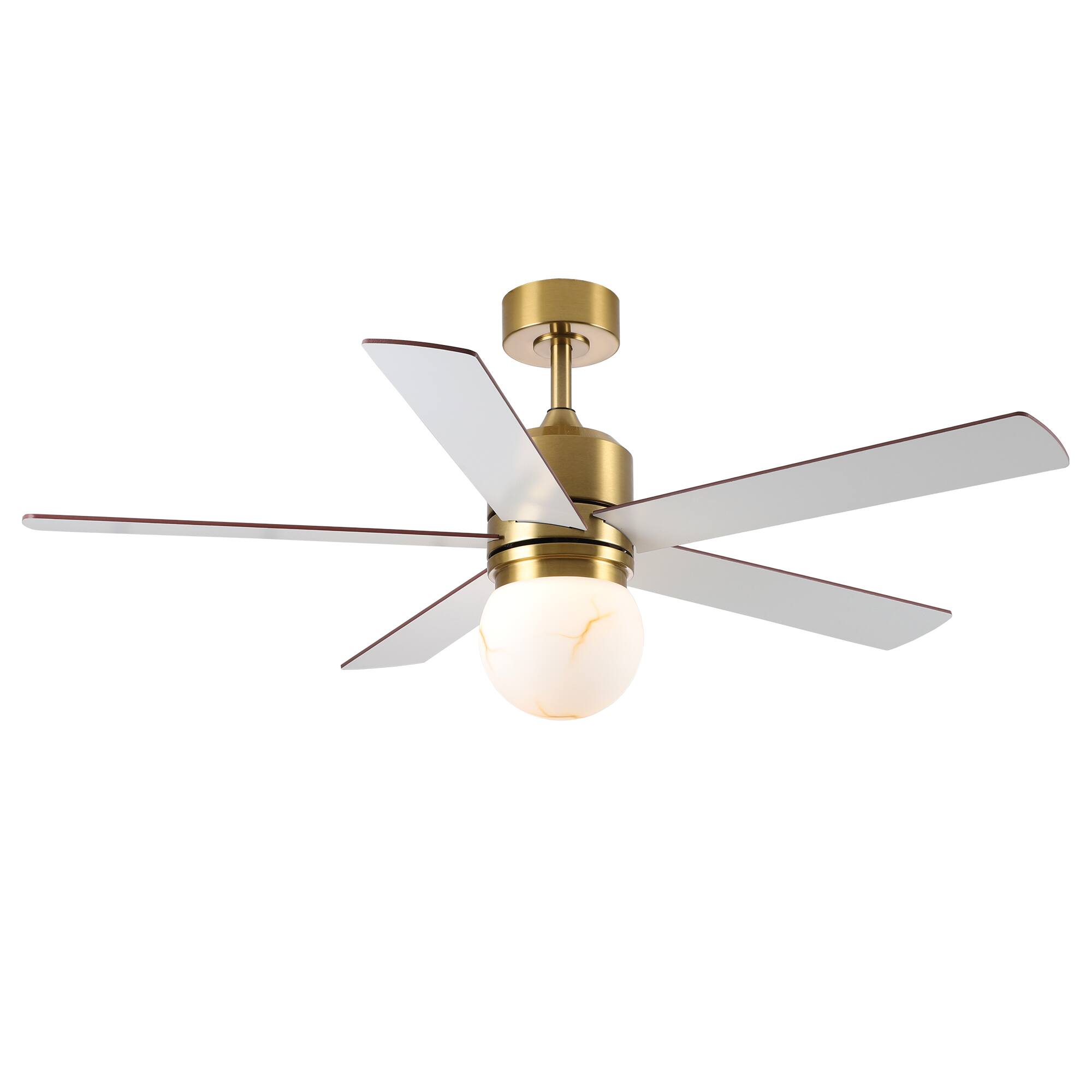 Alt View 2. Parrot Uncle - 52" Gold Ceiling Fan with 3CCT Dimmable LED Light and Remote - Gold.