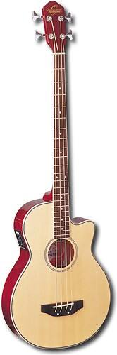Angle Standard. Oscar Schmidt - 4-String Venetian-Cutaway Acoustic/Electric Bass Guitar - Natural.