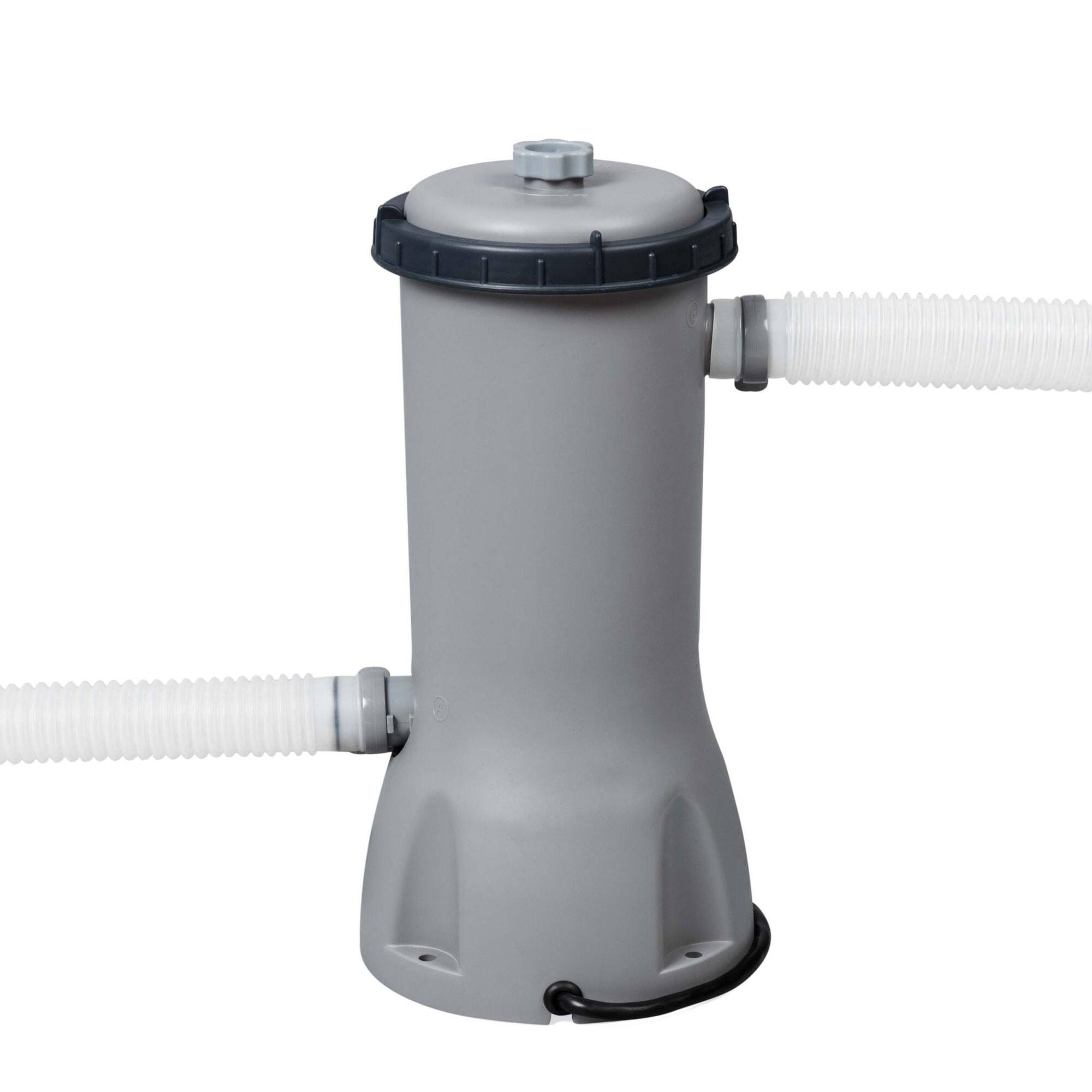 Alt View 7. Bestway - Bestway Multicolor LED Waterfall & 14'x48" Round Above Ground Swimming Pool Set - White, Gray‑stone.