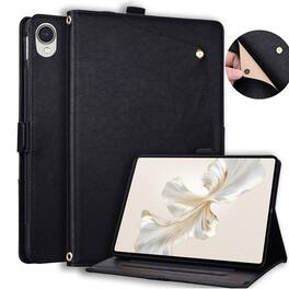 Dteck - Case For Samsung Galaxy Tab S11 2025 11-inch Business Premium Leather Folio Adjustable Stand Card Slots Cover - Black