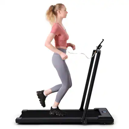 Front. LICHICO - Folding Treadmill, Under Desk Treadmill, 3.0HP Brushless Motorized, Walking Pad Treadmill with Remote Control&App - black.