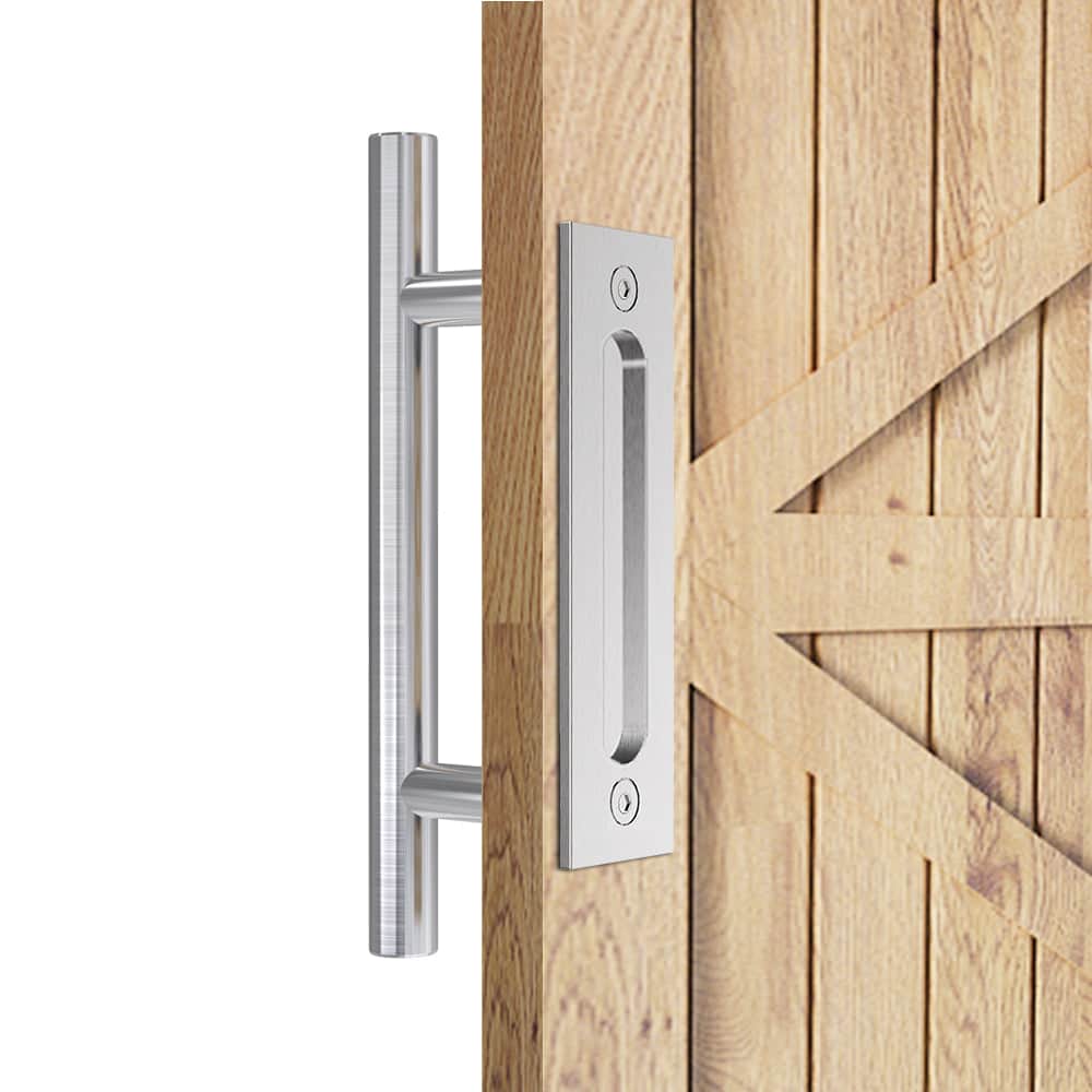 Boyel Living - 12 in. Ladder Pull and Flush Sliding Barn Door Handle Set (2-Pack) - Stainless Steel price history on PriceWatchPro