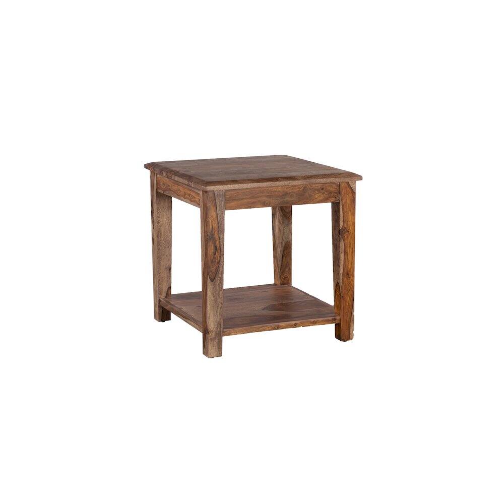 Alt View 2. Porter Designs - Sonora Solid Sheesham Wood End Table - Brown.