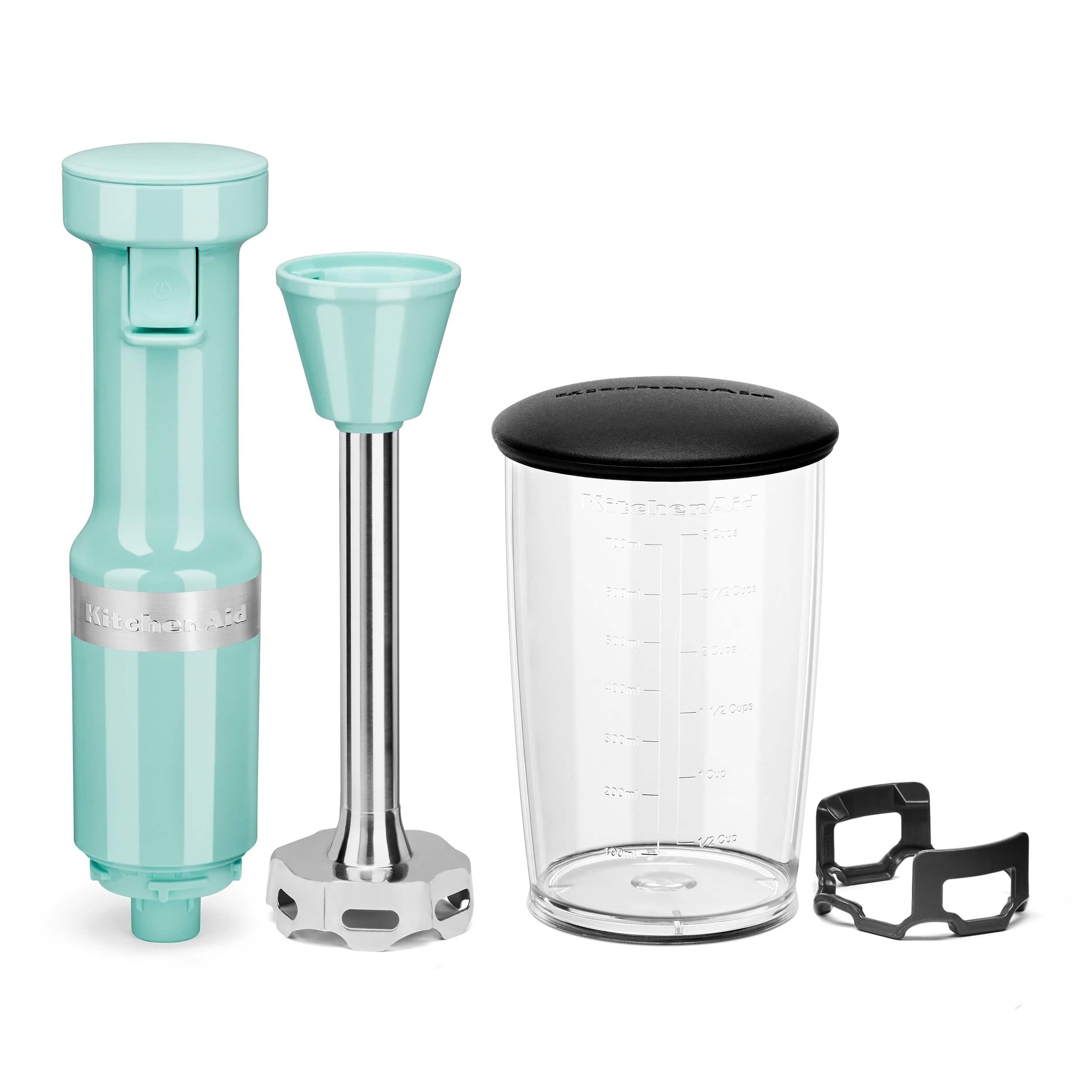 Left. KitchenAid - Variable Speed Corded Hand Blender - KHBV53 - Ice.