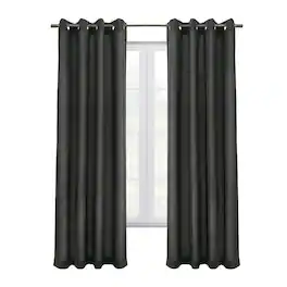 Commonwealth Home Fashions - Thermaplus Edison Grommet Premium Quality Blackout Curtains Panel for Bedroom 52" x 108" - Charcoal