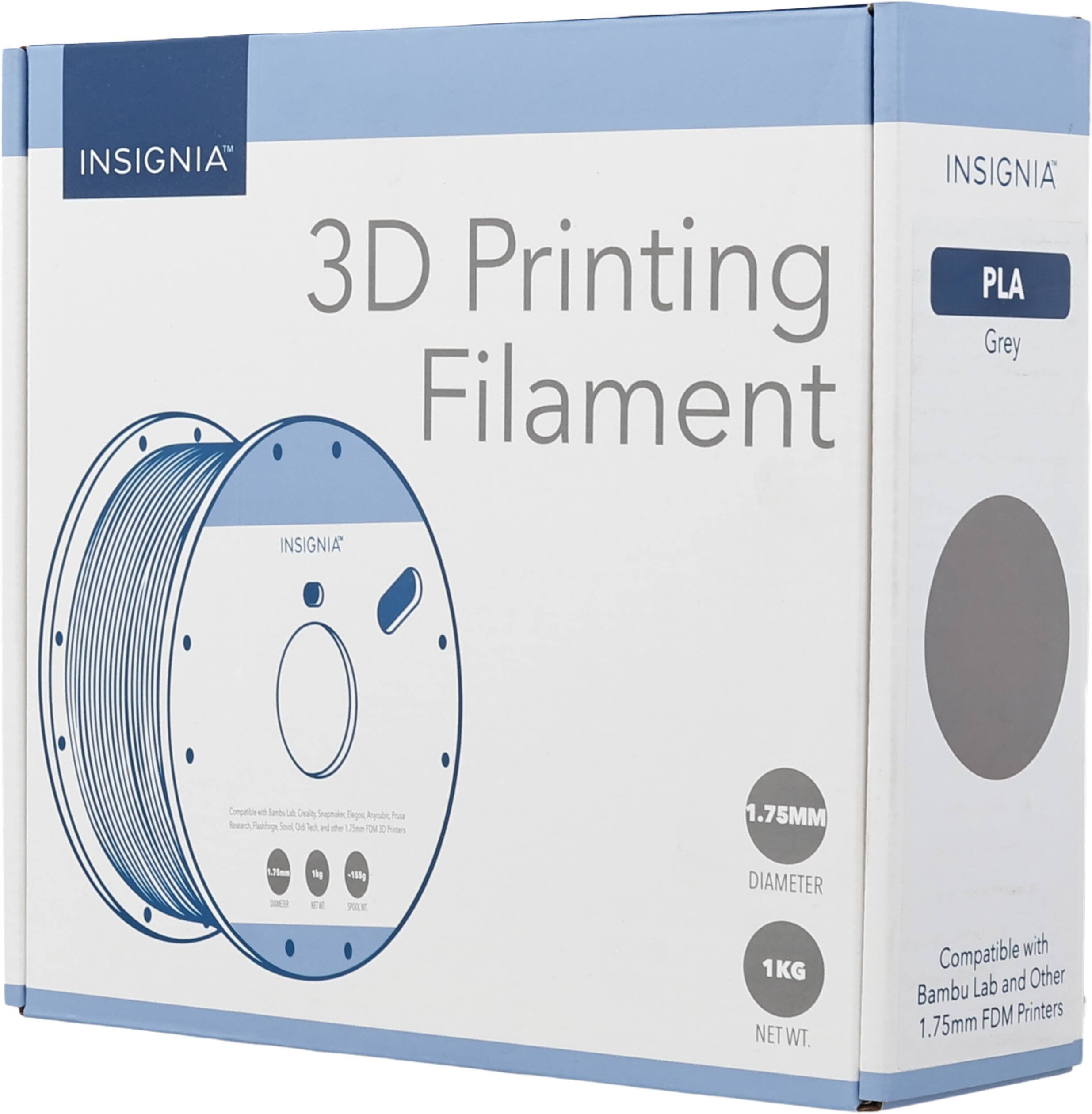INSIGNIA 3D Printing PLA Grey Filament 1.75MM DIAMETER 1KG NET WT. Compatible with Lab and Other Bambu FDM Printers 1.75mm