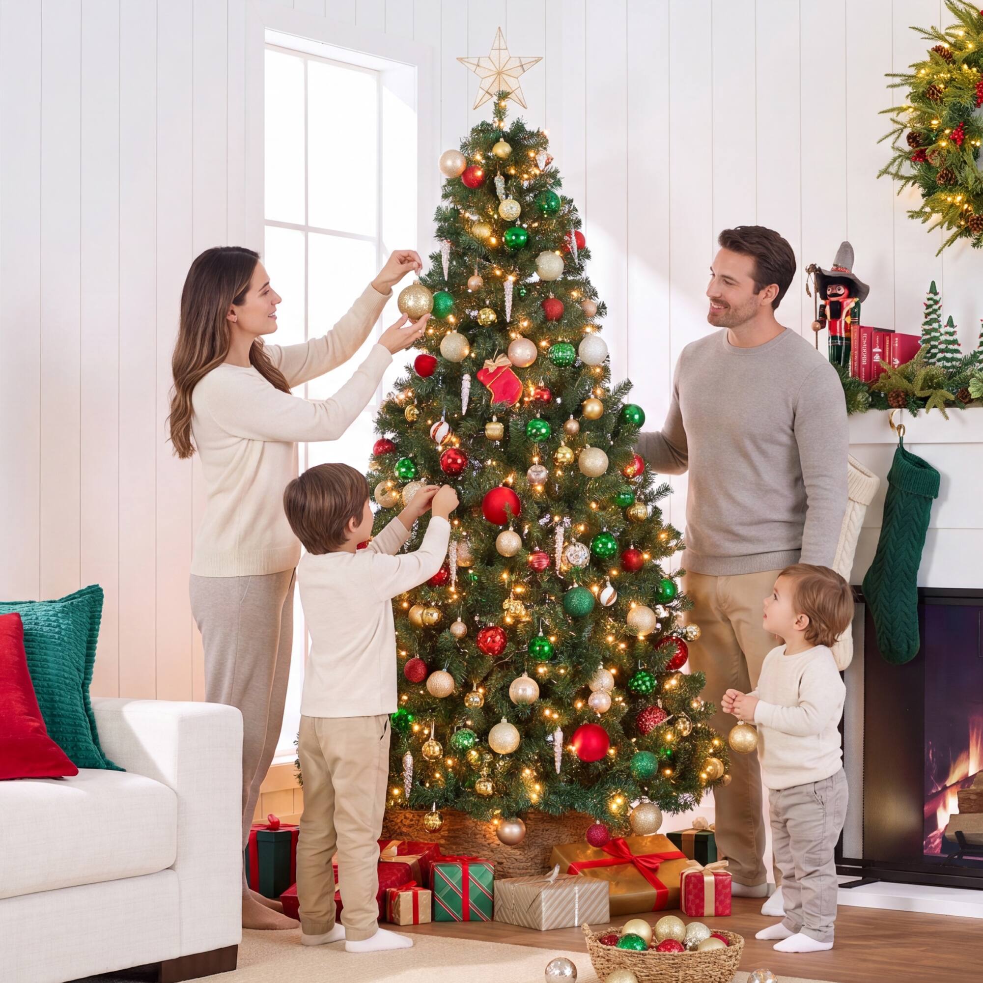 Alt View 6. Best Choice Products - Best Choice Products Artificial Christmas Tree, 7.5ft Premium Pre-Lit Spruce Design, Dense Branches - Green Spruce - Green Spruce.