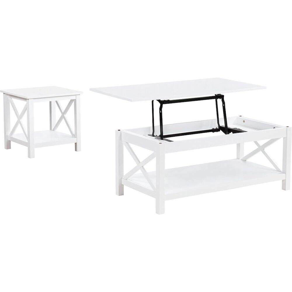 Back. Coaster Co. of America - Skyview 2-piece Rectangular Lift Top Coffee Table Set White - White.
