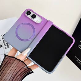Dteck - for Apple iPhone Duo 2026 Matte Gradient Magnetic Case,Shockproof Slim Hard PC Hinge Back Cover,Qi Wireless Charging - Purplegray