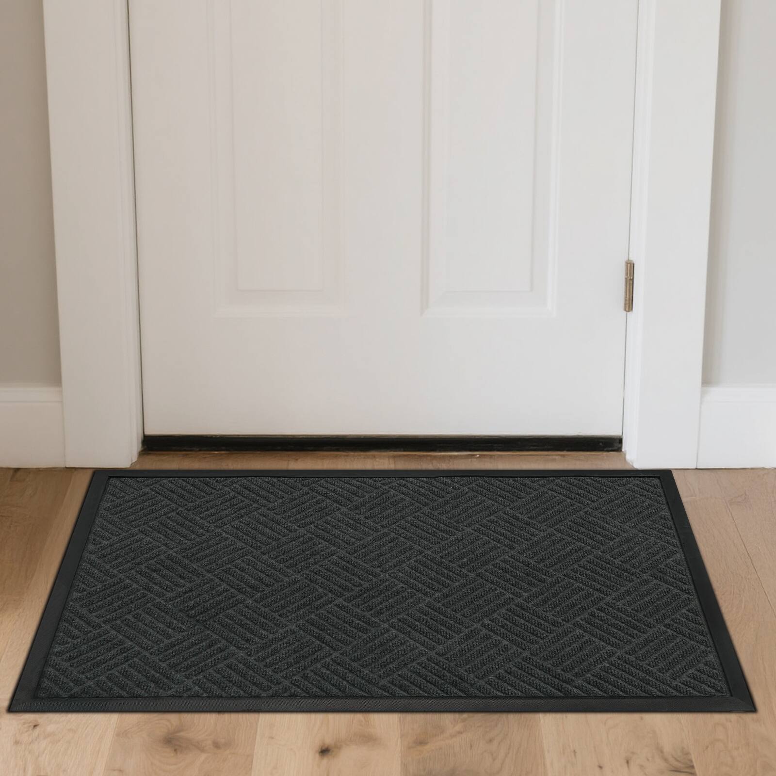 Front. Winado - 35x23 Inch All-Weather Welcome Floor Mats for Indoor Outdoor Entrance Porch - Grey.