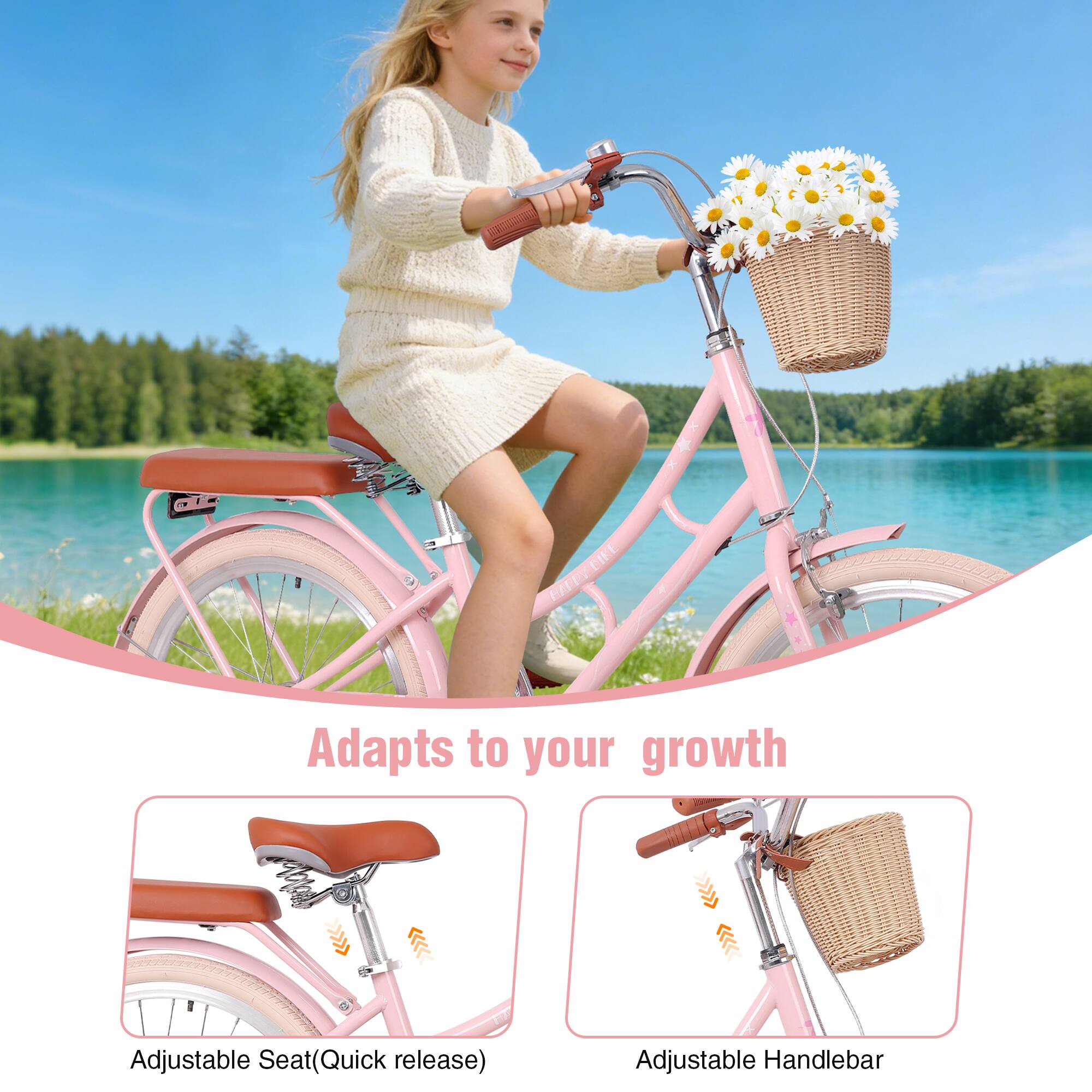 Adapts to your growth

Adjustable Seat (Quick release)

Adjustable Handlebar