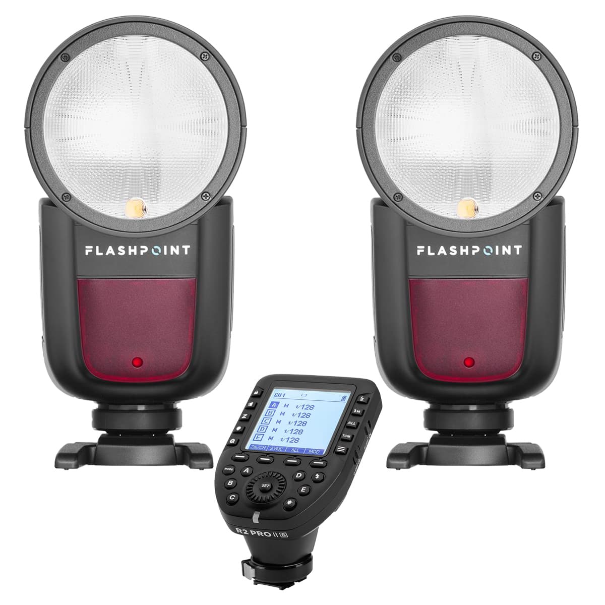 2-Pack Zoom Li-on X R2 TTL On-Camera Round Flash Speedlight For Sony (Godox V1) + Flashpoint R2 Pro Mark II