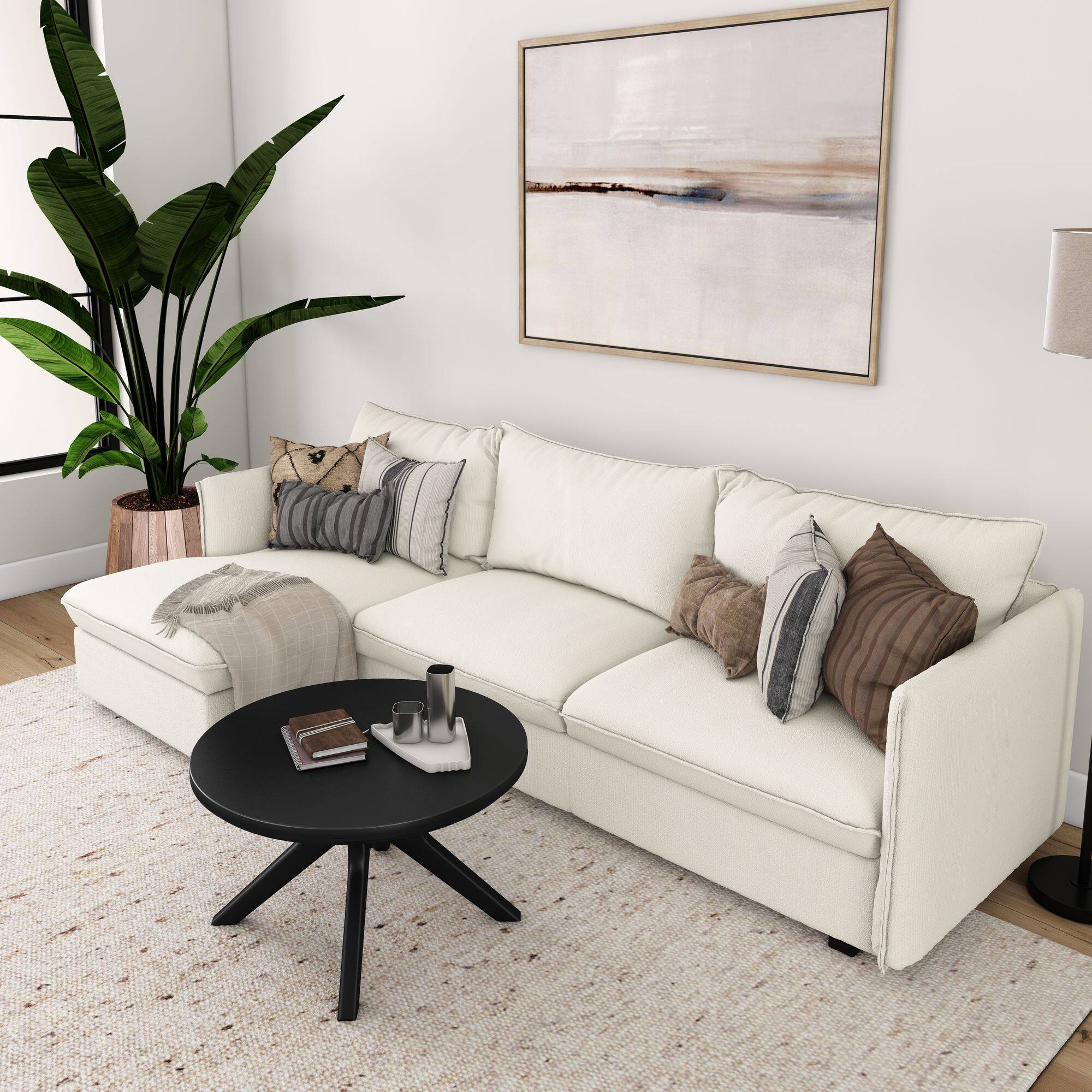 Alt View 4. Plank+Beam - Verso Round Coffee Table (30in x 30in / 760mm x 760mm), Black - Black.